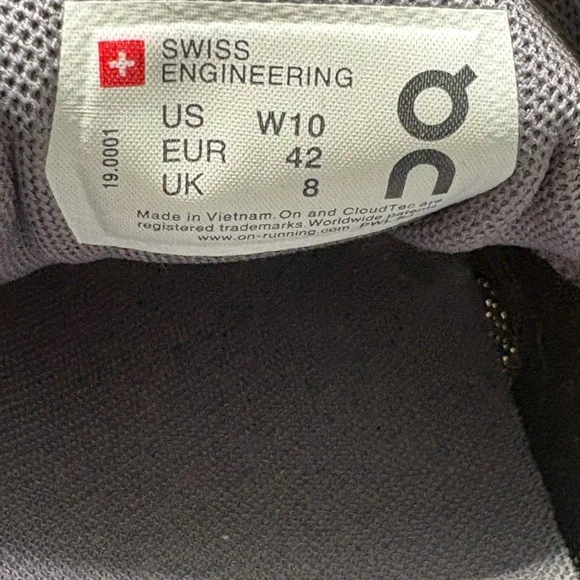 On Running Women's Black and White Cloud Sneakers - Picture 8 of 8